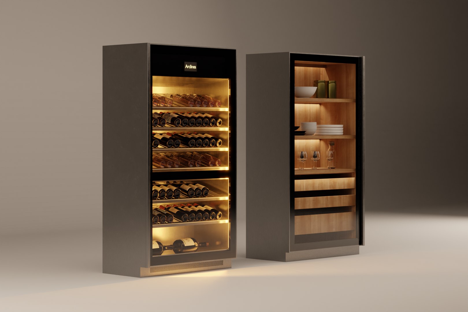 Arclinea Cellar Wine Fridge System Vina and Madia modules 3D
