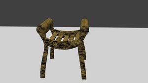 3ds max wooden dressing table chair stool