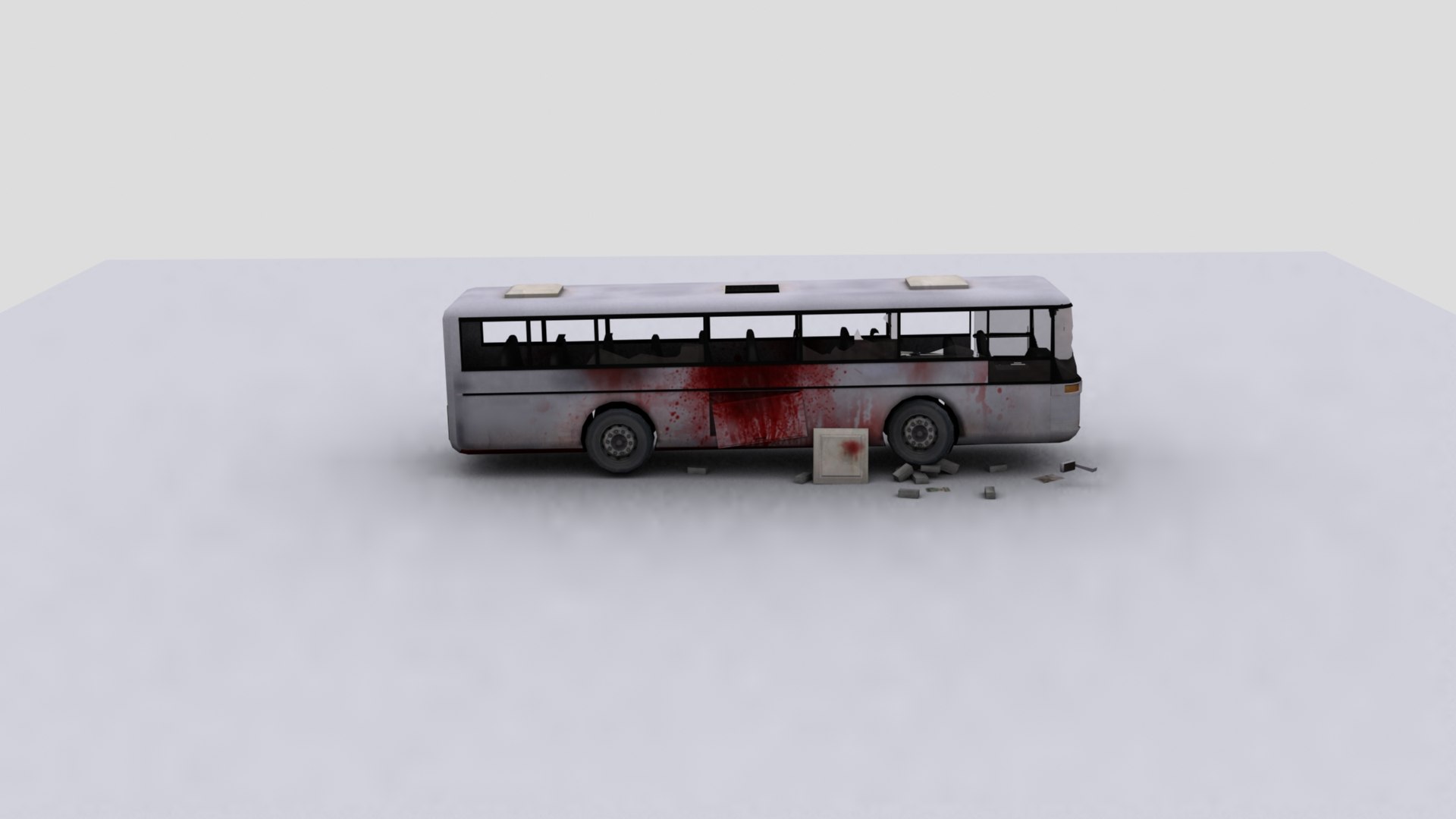 3d Coach Destroyed Zombies