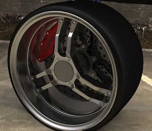 car wheel with brake