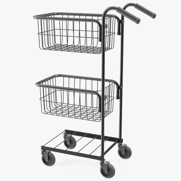 modelo 3d Mini Trolley con Dos Cestas Negro - TurboSquid 1971087