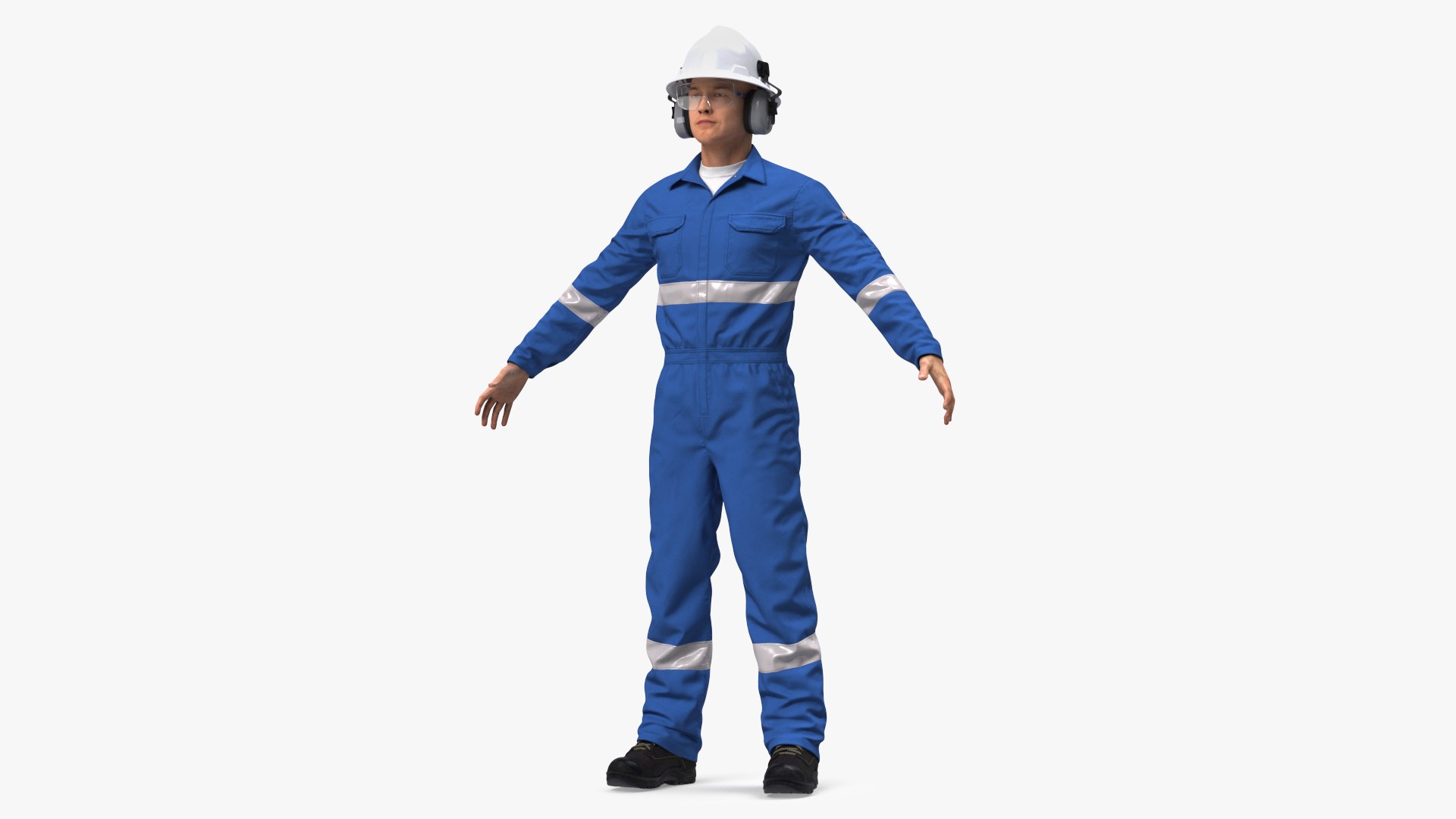 Oil Gas Worker Neutral Pose Fur 3D model preview