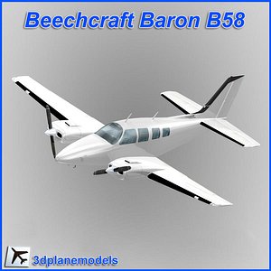 beechcraft baron b58 generic 3d max