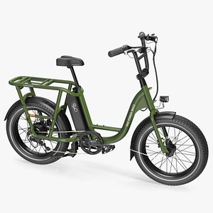 Two-Wheel Electric RadRunner Bike Green Rigged 3D model