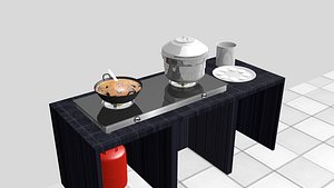 3D indian cookware chutney pot model