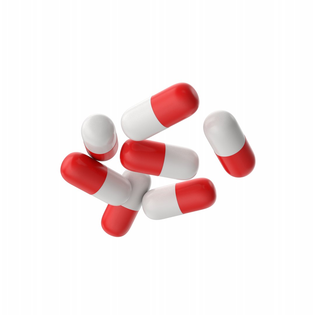 3D model Pill Capsule Stack Red White - TurboSquid 1871998