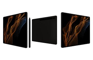 Samsung Galaxy Tab S8 Ultra Graphite Back Low Poly model