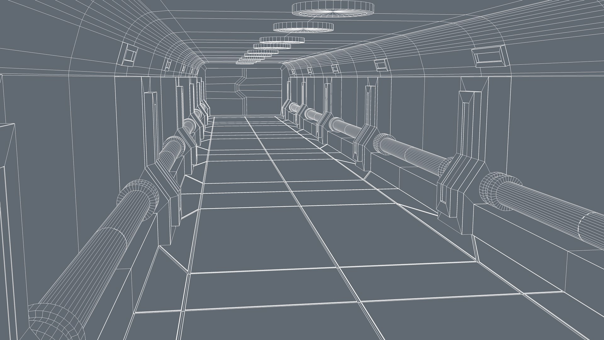 3D Sci Fi Corridor Model - TurboSquid 2201404