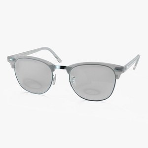 Clear Clubmaster Optical Glasses 3D