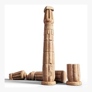 3D ancient egyptian pillar