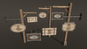 3D Medieval Signs - Game Props