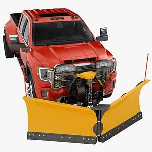 GMC SIERRA HD DENALI 2020 Snow Plow Truck 02 3D model