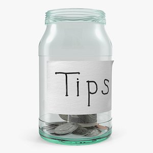 3D tip jar money