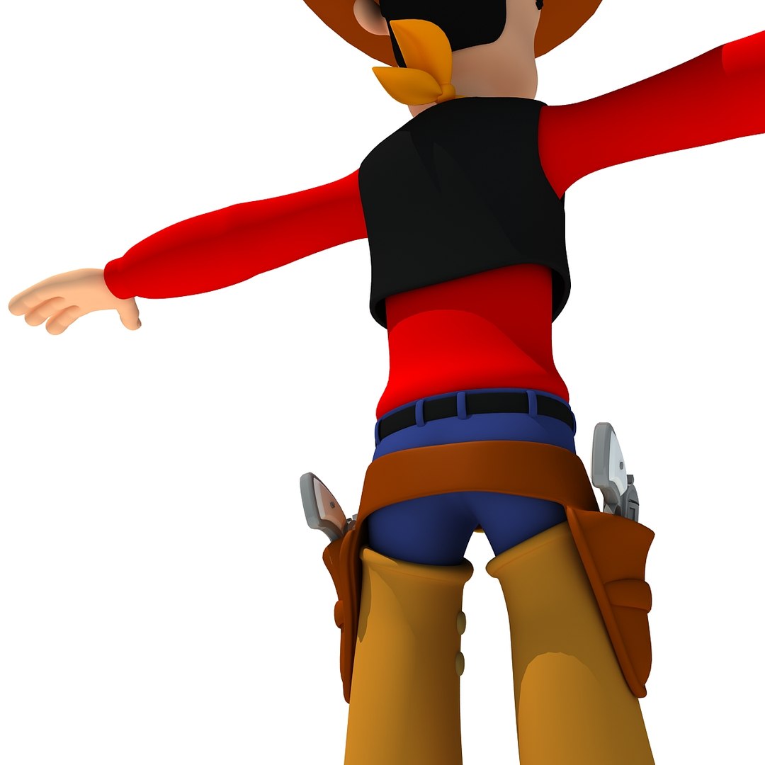 3d Cartoon Cowboy Character Rigged Model