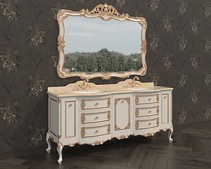 3D model Classic Bathroom Cabinet With Sink