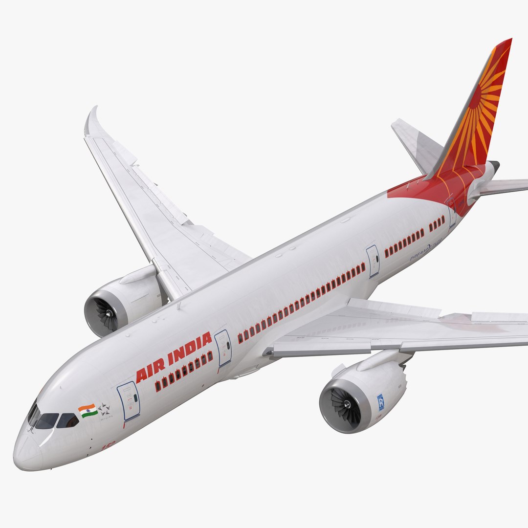 Boeing 787-8 Air India Rigged 3D model preview