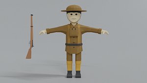 3D wwi british soldier character