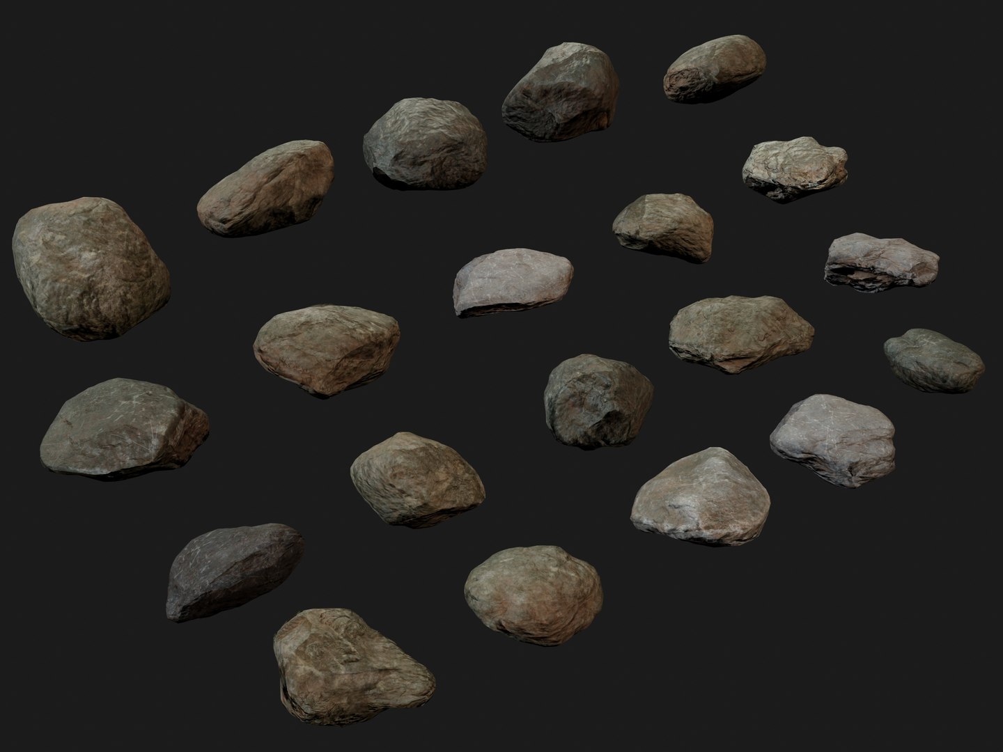 20 Low Poly Rock Bundle Vol 2 3D Model - TurboSquid 2095294