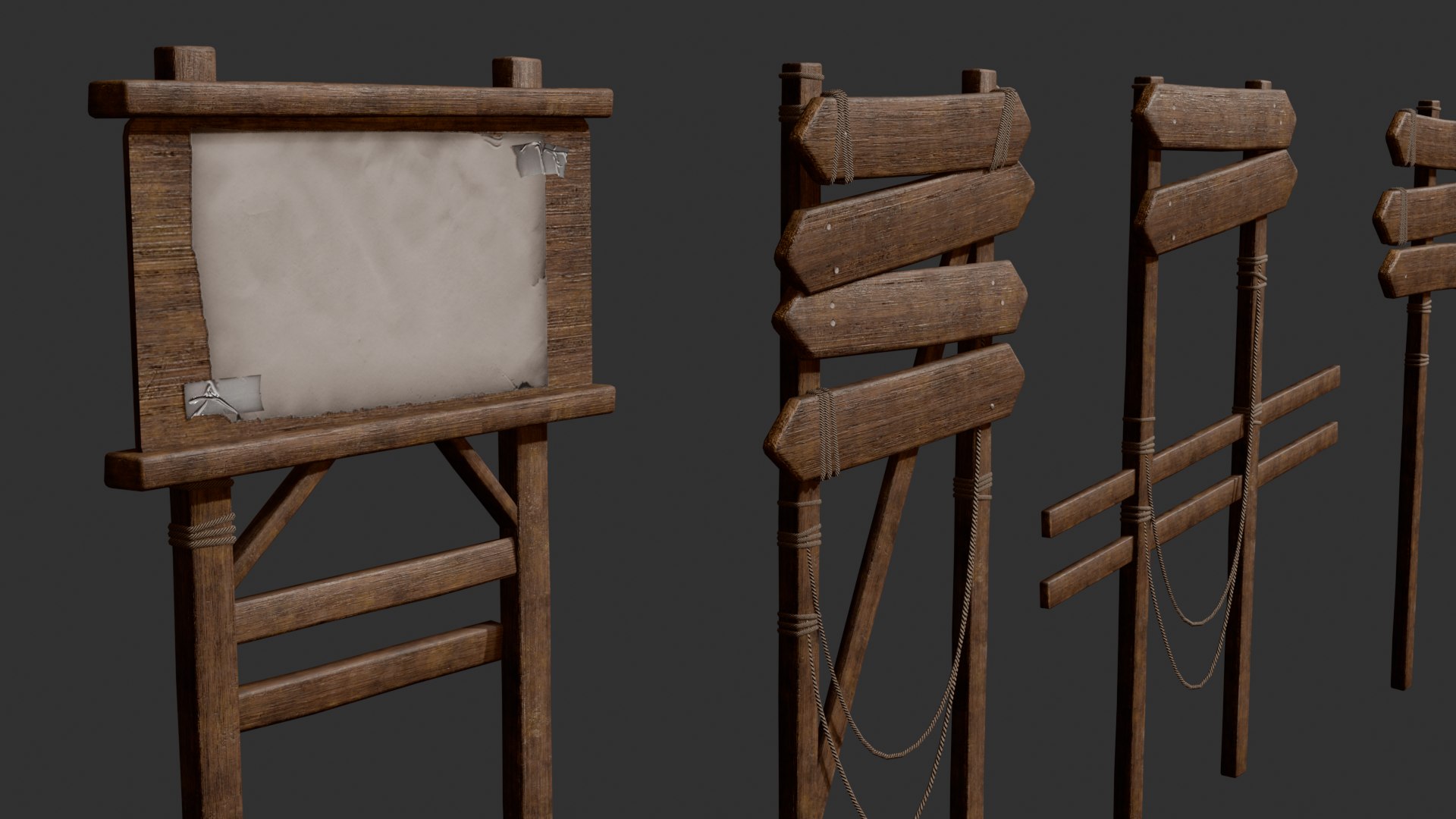 3D model 40 plus Ultimate Wooden Directional Sings Pack Game Ready Models low-poly 3d model https://p.turbosquid.com/ts-thumb/H4/GxfgAu/hx/render_5/png/1764406587/1920x1080/fit_q87/bbc52f4c3921a317fbc8384fd6cf51c90caeb78a/render_5.jpg