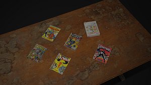 Low Poly Vintage Comic Books
