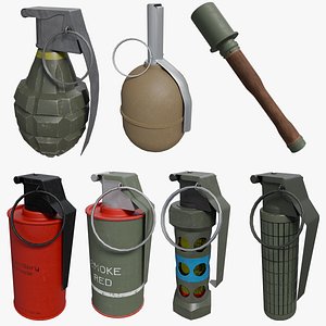 Grenade Set - Low Poly Game Ready