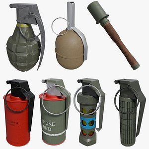 Grenade Set - Low Poly Game Ready