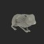Black Rabbit Pose 2 3D Model