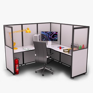 Full Detailed Office Cubicle 3D model