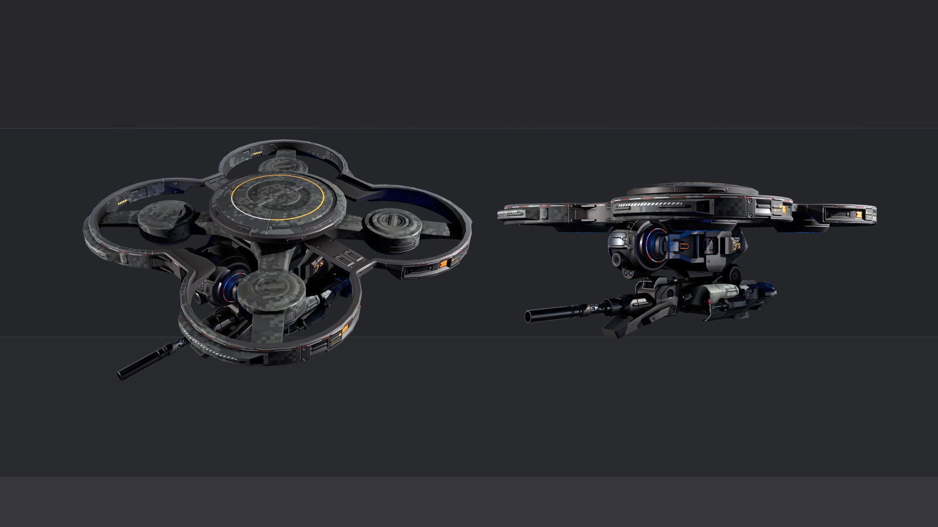 RTS 08 - Quad Drone Model - TurboSquid 2238568