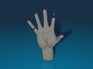 c4d zombie rigged hand