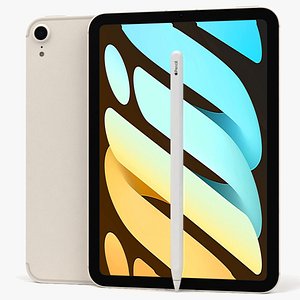 Apple iPad mini 2021 Starlight with pencil