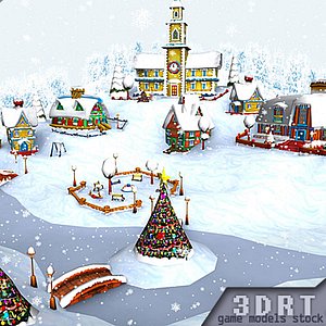 3d 0 christmas village model