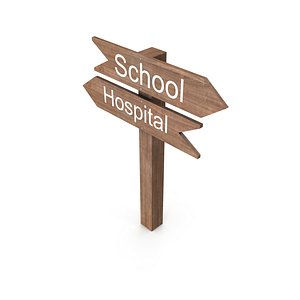 wooden direction sign