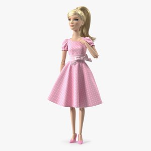 3D Barbie Doll in Summer Dress model