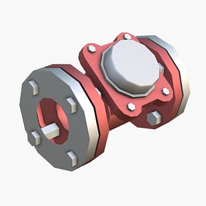Water control meter - pipeline connection 3D model