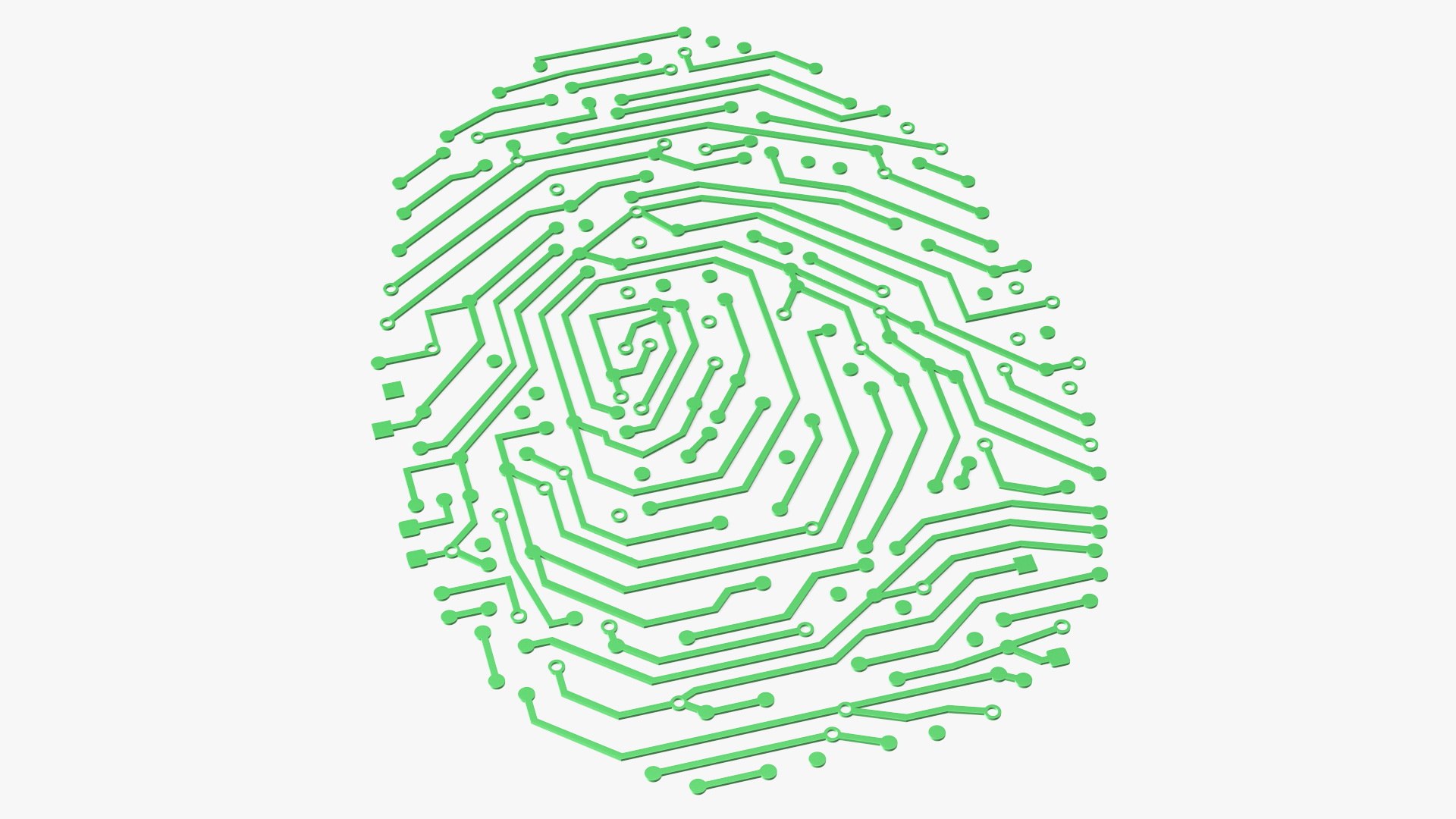 Electronic Fingerprint Green 3D model preview