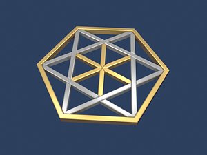 3D star david hexagon