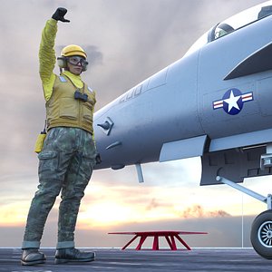 Navy Flight Line Worker Tactical Uniform Yellow Rigged