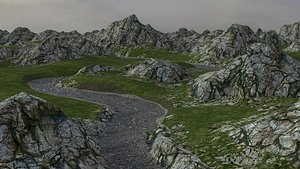3D Mountain river with seamless geometry for infinite terrain model