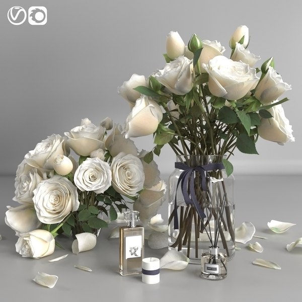 3D model Bouquet of white roses