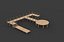 Wooden walkway modular 3D model