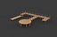 Wooden walkway modular 3D model