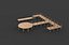 Wooden walkway modular 3D model