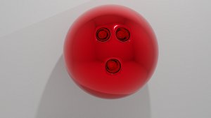 3D model red bowling ball