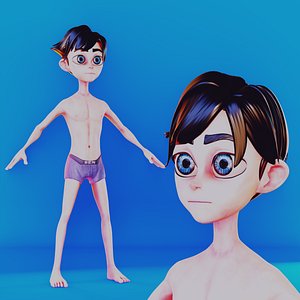 3D Stylized Cartoon Teenage Boy model