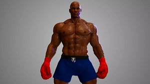 Male African BOX - MMA Fighter 3D