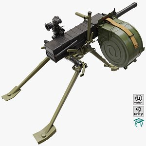 Grenade Machine Guns 06 All PBR Unity UE Textures Included 3D