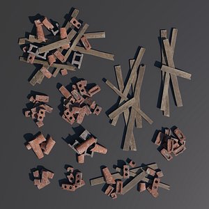 Debris piles 3D model