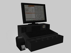 supermarket cash register 3d ma