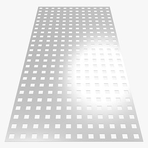 Perforated panel in straight pattern with square hole 3D model